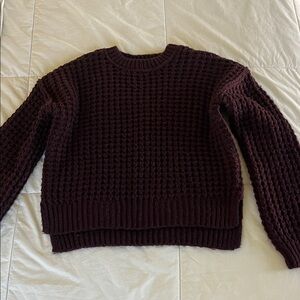 Elegant Burgundy Knit Sweater